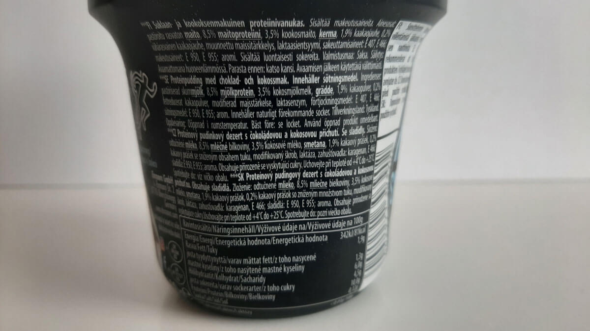 Ehrmann High Protein Pudding složení